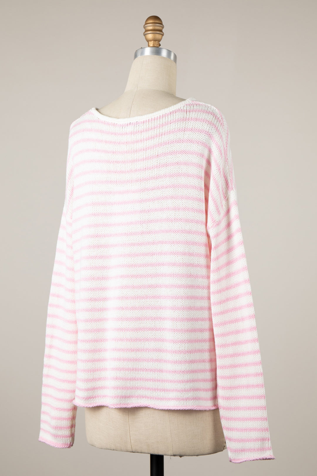 My Cozy Seraphina Striped Sweater (Blush Pink)