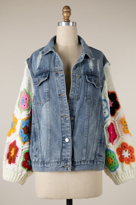 My Cozy Flower Power Denim Jacket