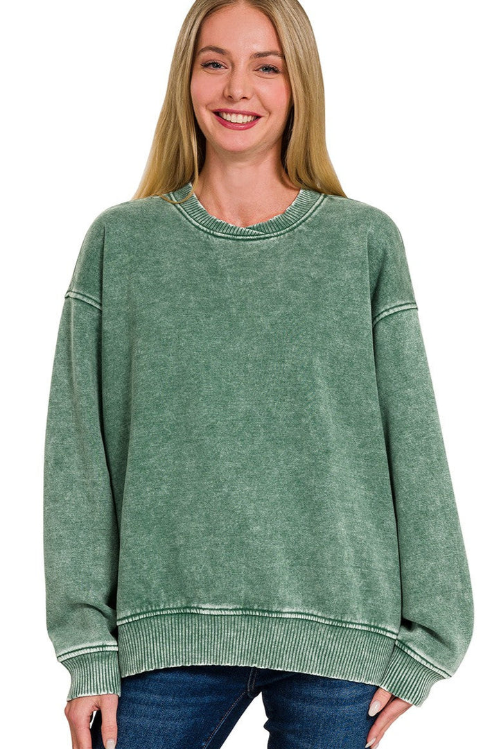 Zen Oversized Fleece Sweatshirt (Dark Green)