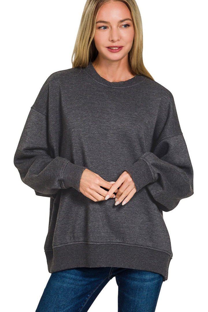 Zen Oversized Fleece Sweatshirt (Black)