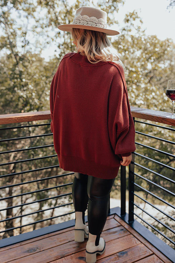 My Cozy At Home Sweater (Red Bean)