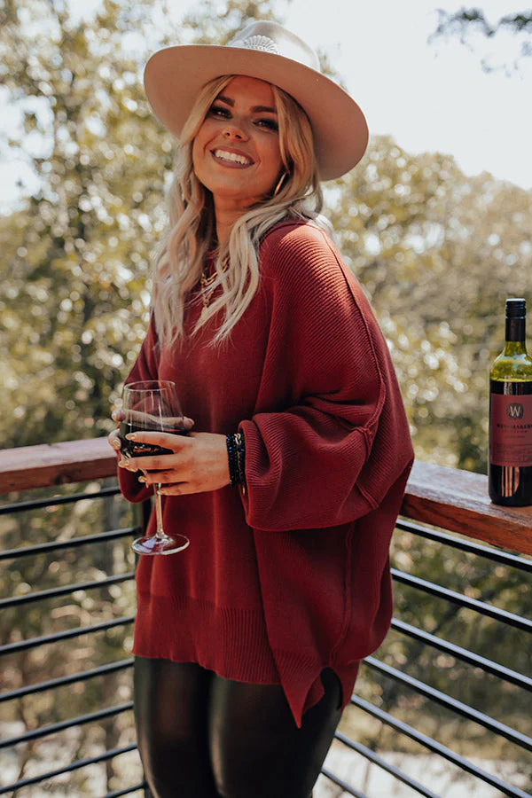 My Cozy At Home Sweater (Red Bean)