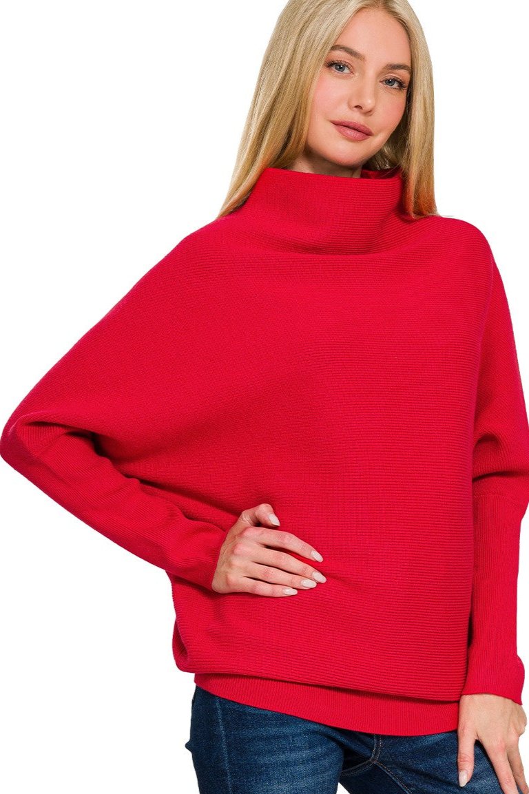 Zen Rib Dolman Sweater (Ruby)