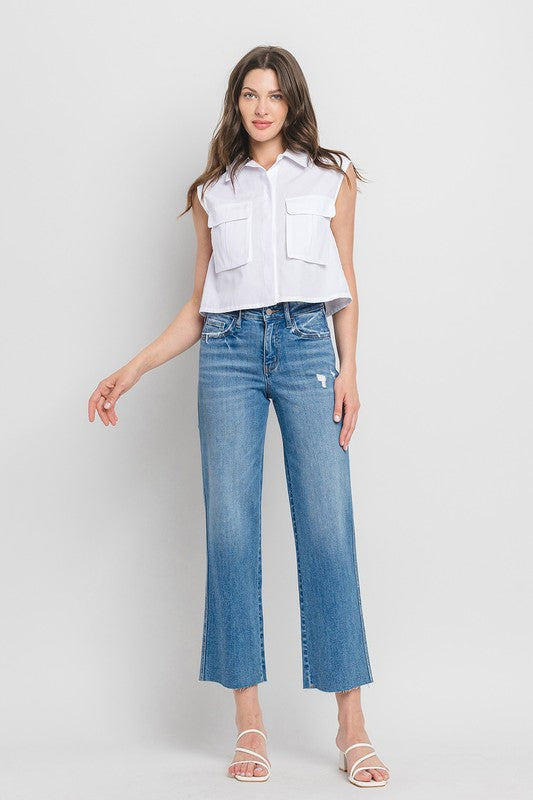 Flying Monkey Raw Hem Wide Leg Jean