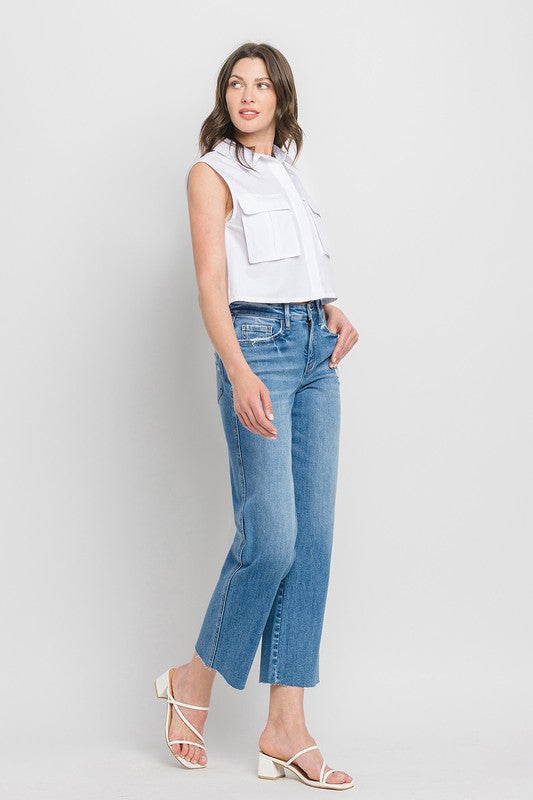 Flying Monkey Raw Hem Wide Leg Jean