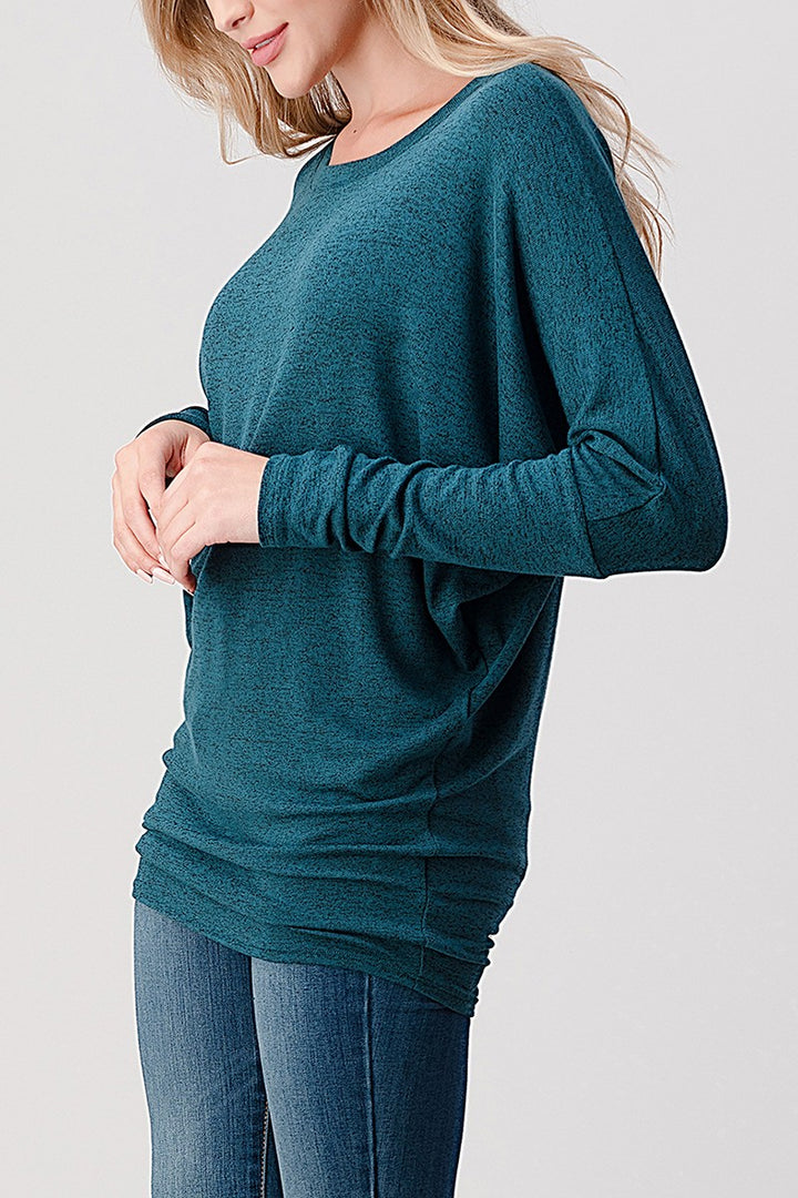 Natural Vibe Knit Long Sleeve (Teal Green)