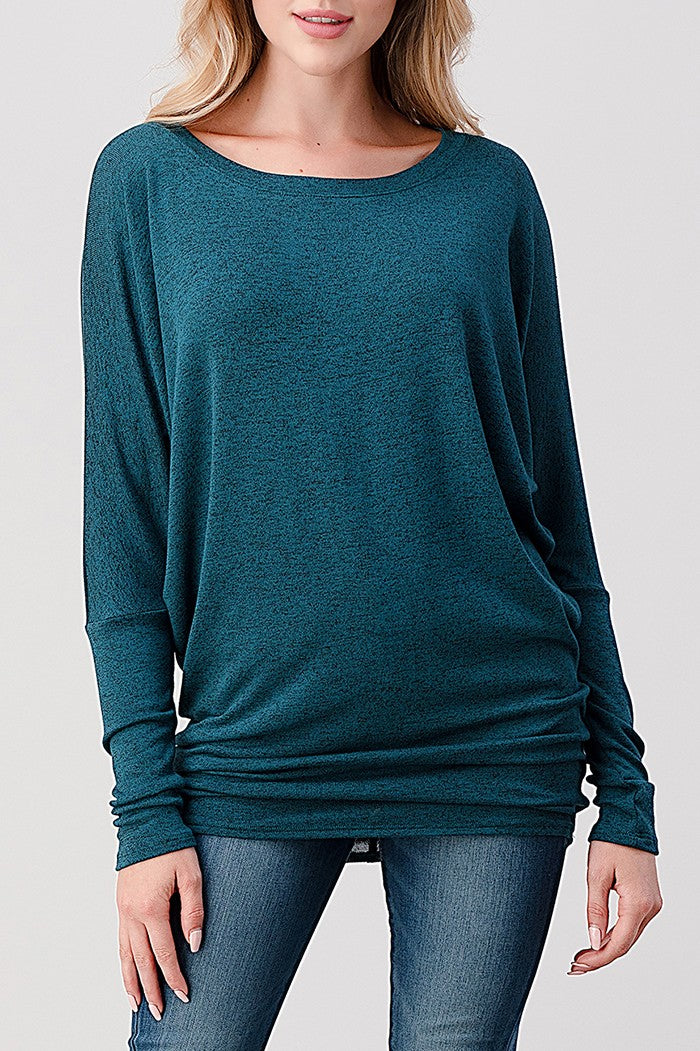 Natural Vibe Knit Long Sleeve (Teal Green)