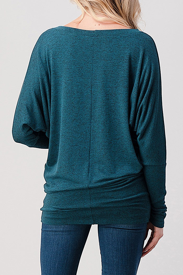 Natural Vibe Knit Long Sleeve (Teal Green)