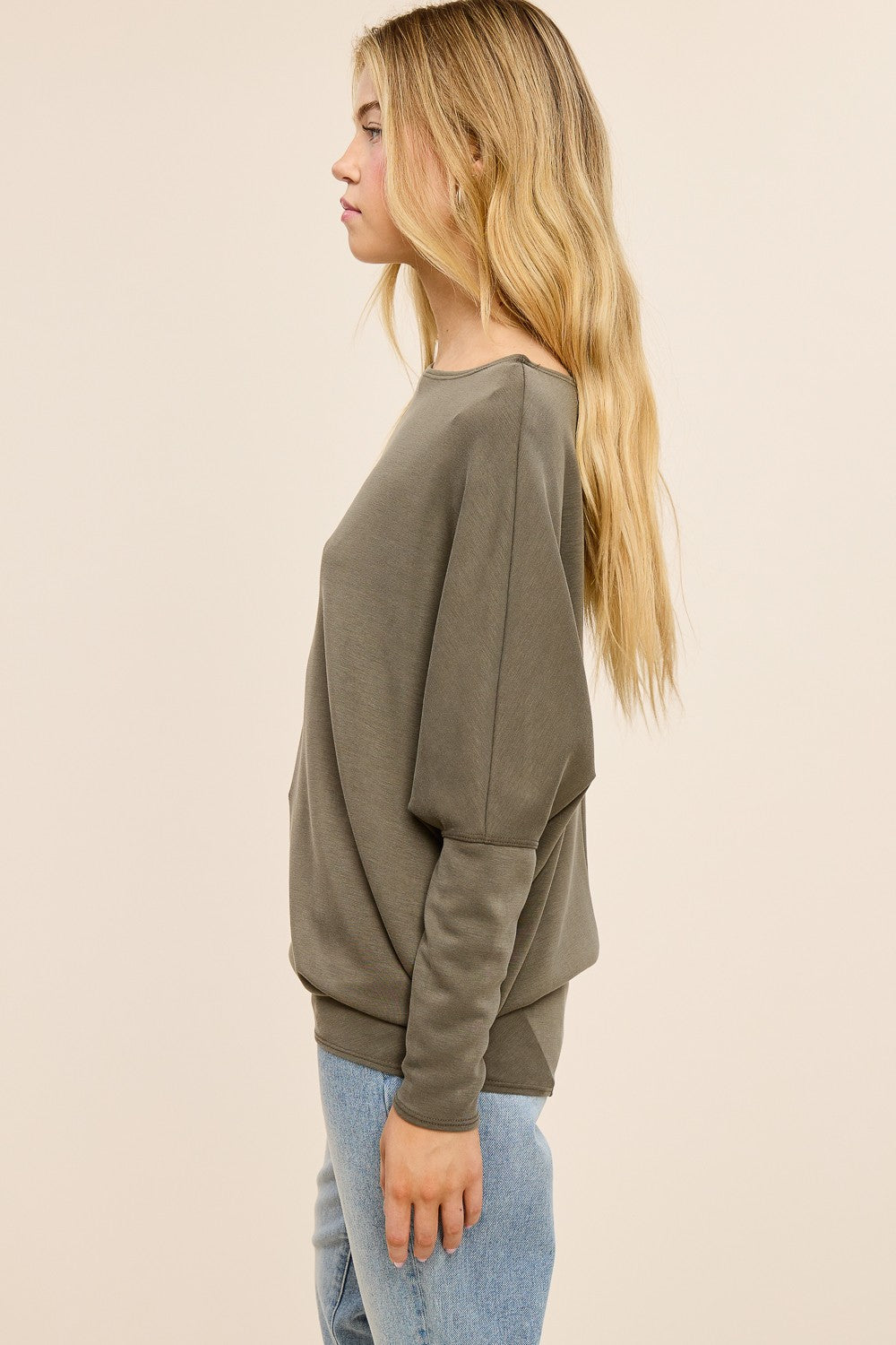 Jolie Scuba Slouch Top (Olive)