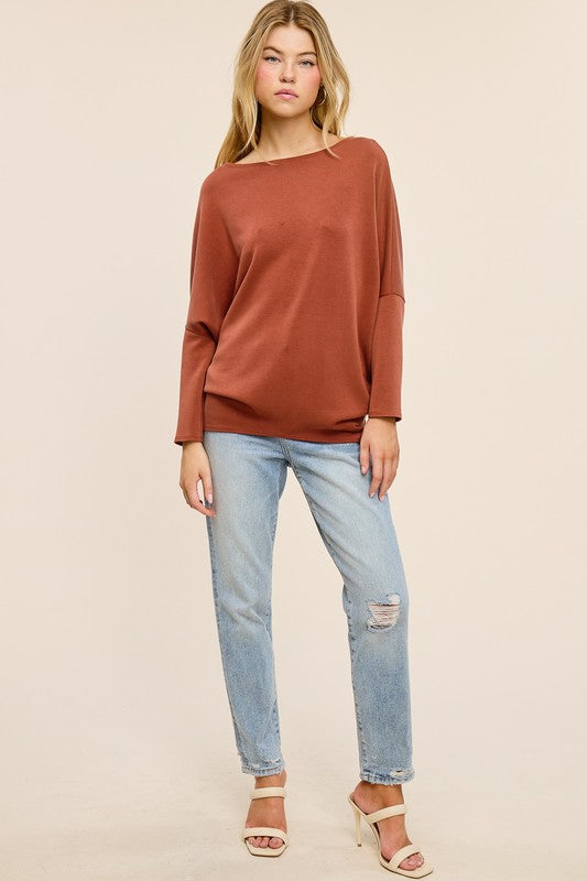 Jolie Scuba Slouch Top (Rust)