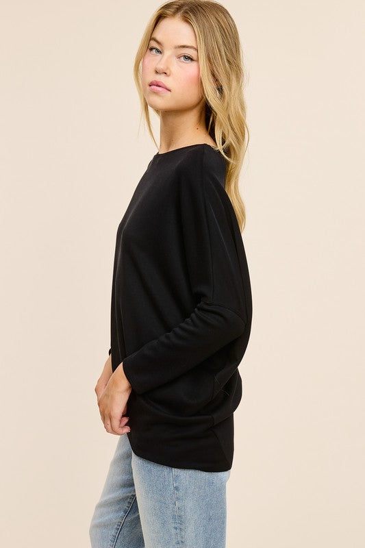 Jolie Scuba Slouch Top (Black)