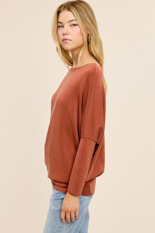 Jolie Scuba Slouch Top (Rust)