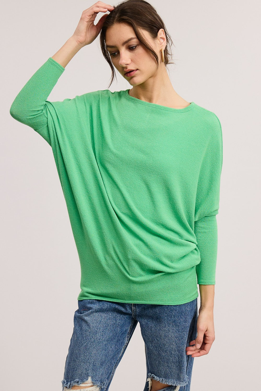 Jolie All Day Slouch Top (Kelly Green)