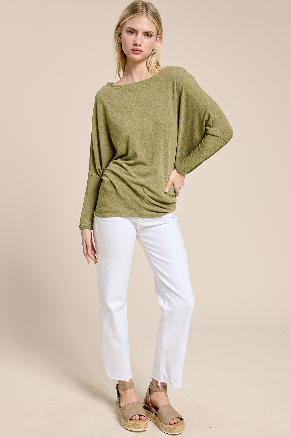 Jolie All Day Slouch Top (Matcha Green)