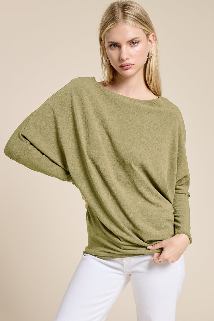Jolie All Day Slouch Top (Matcha Green)