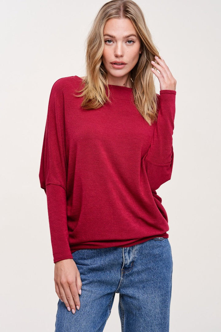 Jolie All Day Slouch Top (Wine)