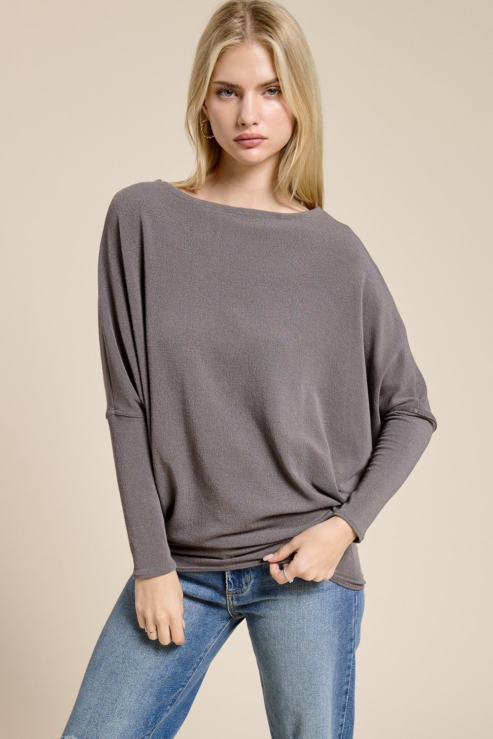 Jolie All Day Slouch Top (Gull Grey)