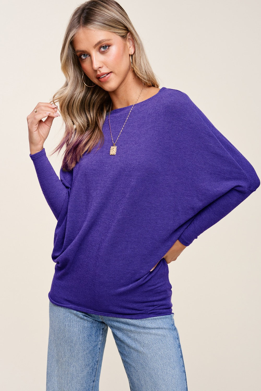 Jolie All Day Slouch Top (Prussian Purple)