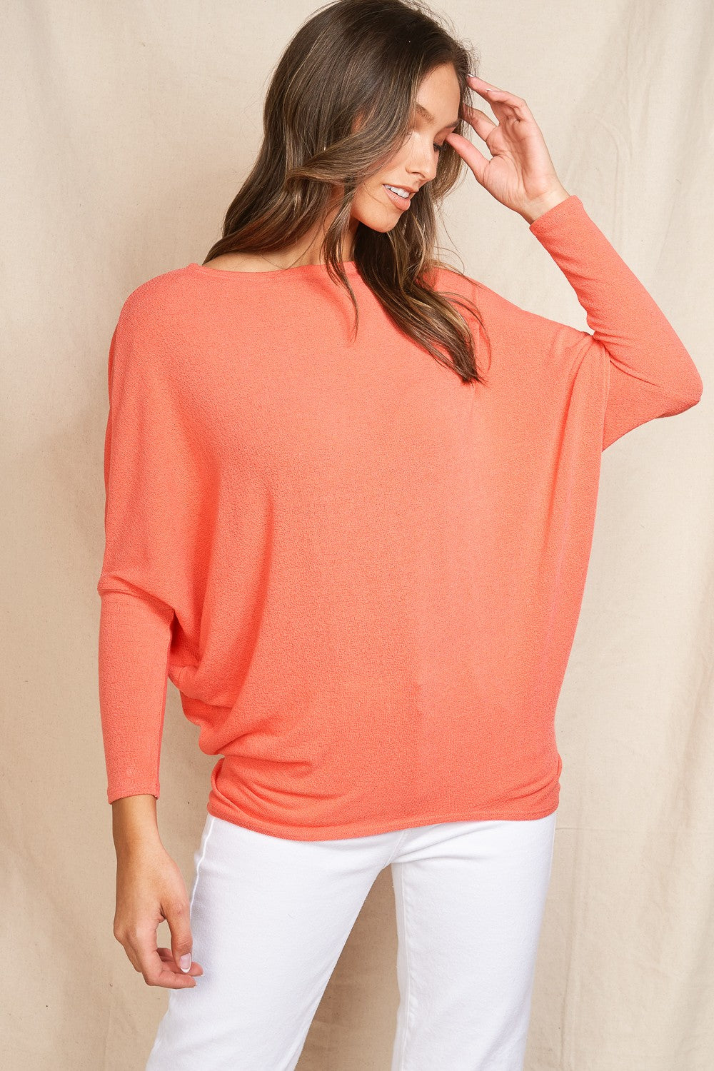 Jolie All Day Slouch Top (Coral)