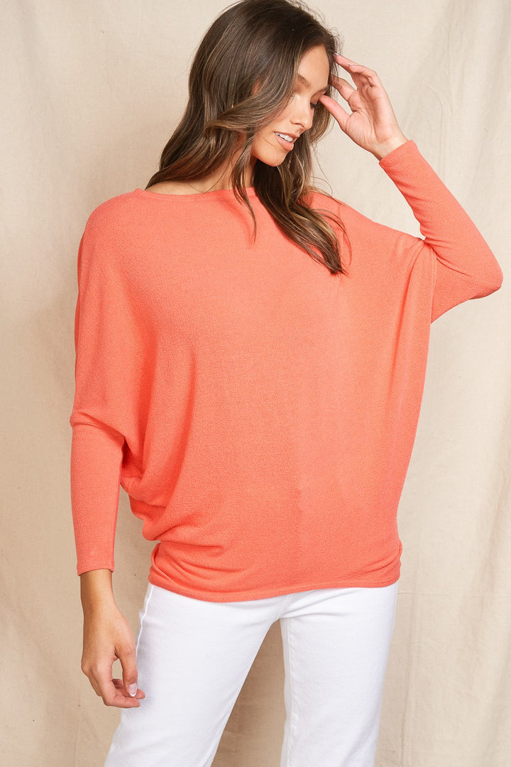 Jolie All Day Slouch Top (Coral)