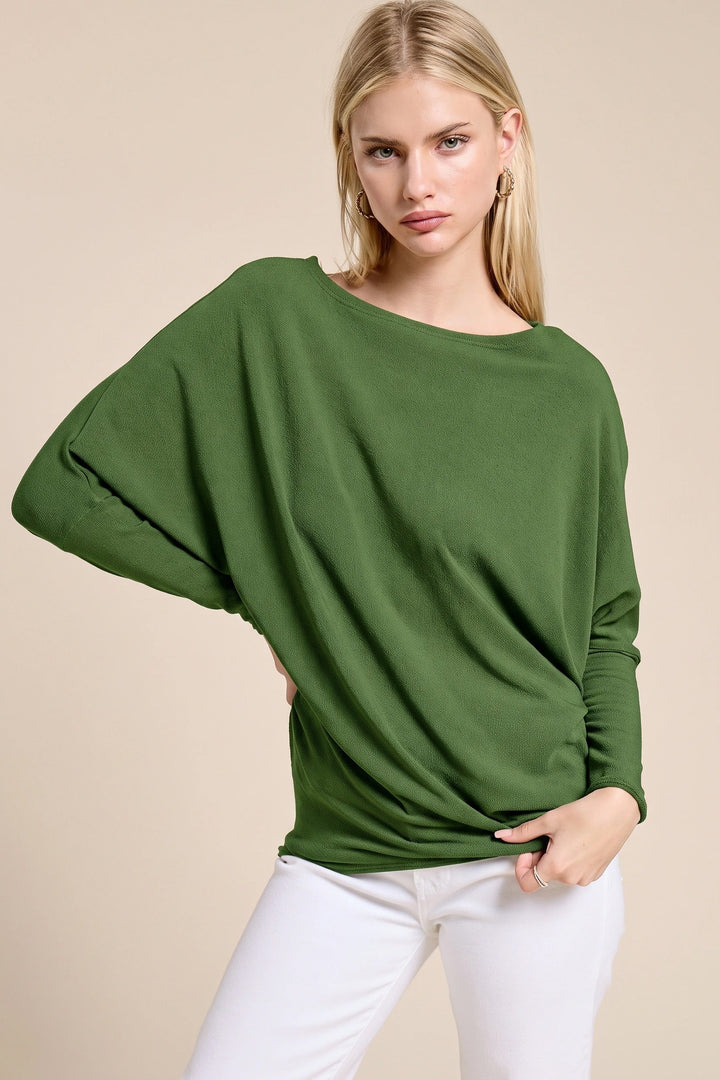 Jolie All Day Slouch Top (Green Pastures)
