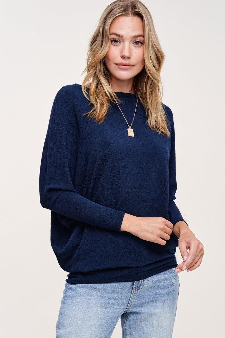 Jolie All Day Slouch Top (Navy)