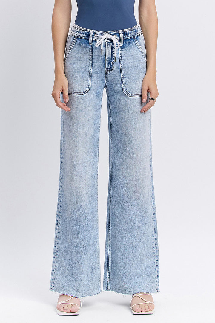 Flying Monkey Drawstring Wide Leg Jean