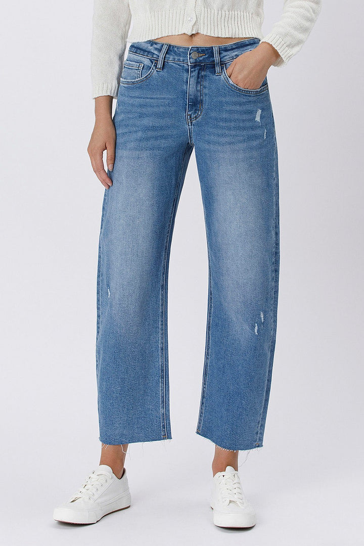 Vervet Raw Hem Barrel Jean