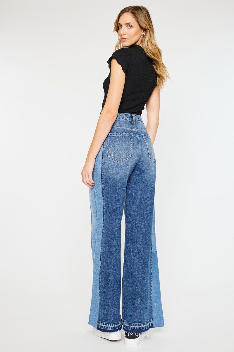 Kancan Two Tone Ultra Wide Leg Jean
