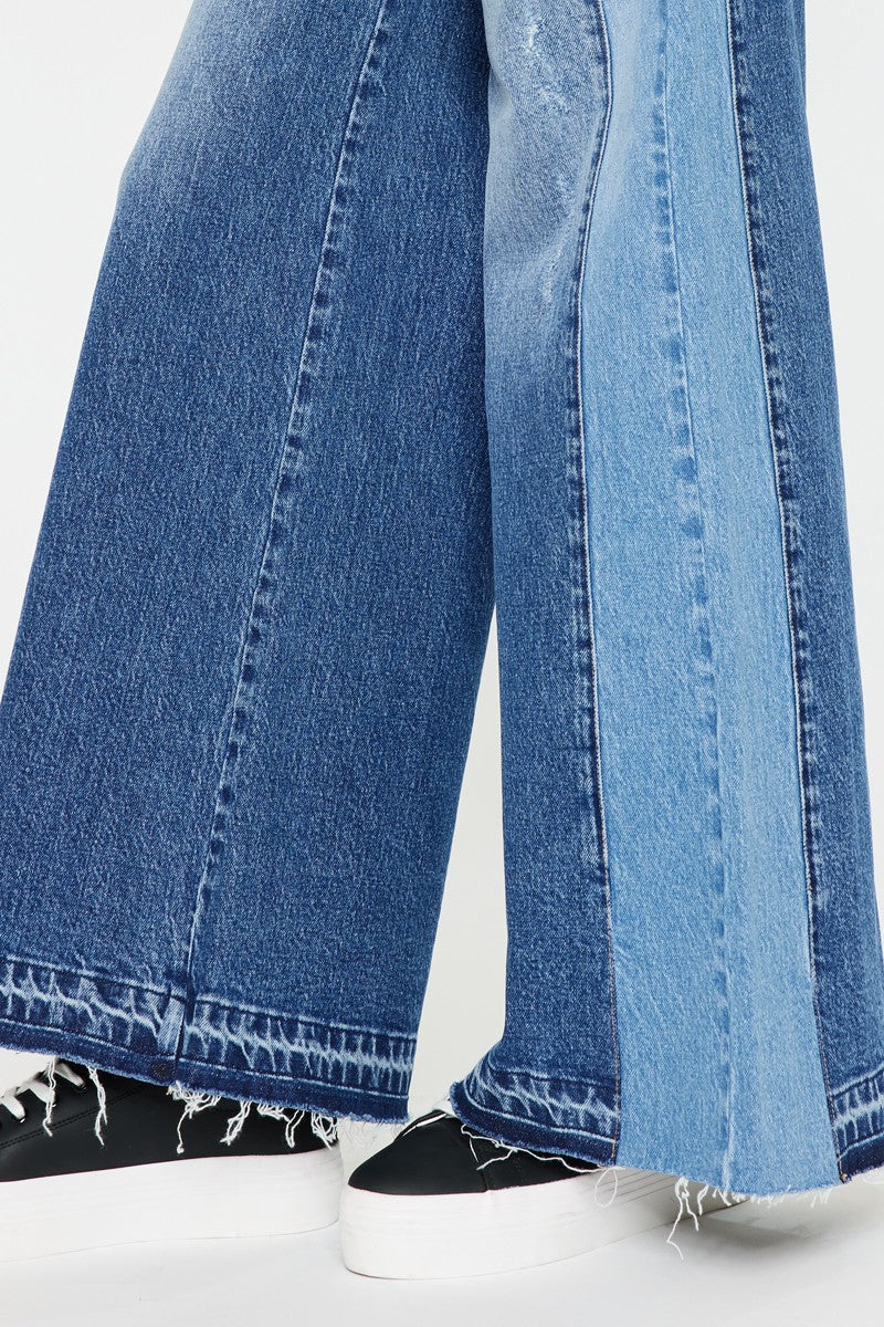 Kancan Two Tone Ultra Wide Leg Jean