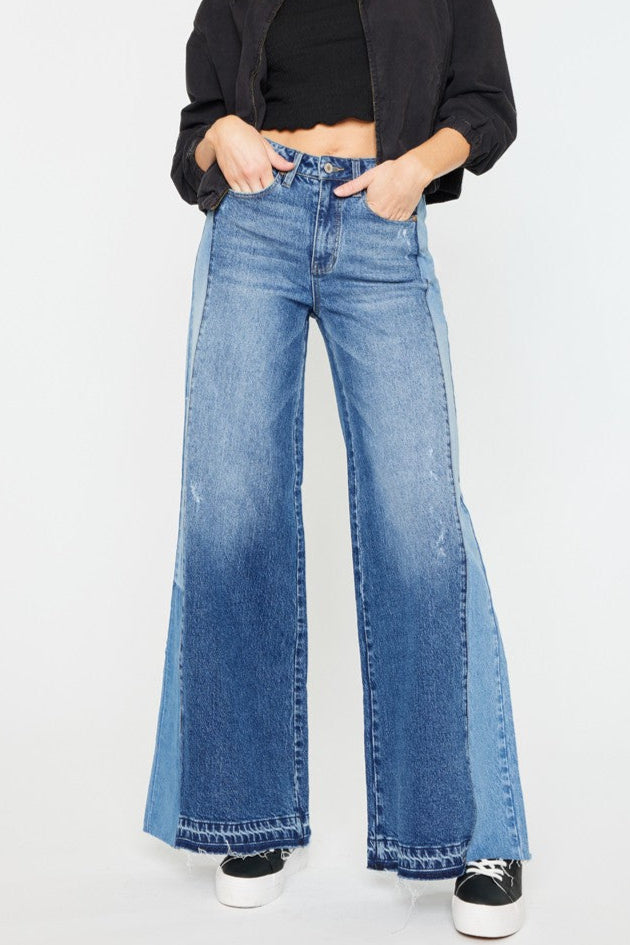 Kancan Two Tone Ultra Wide Leg Jean