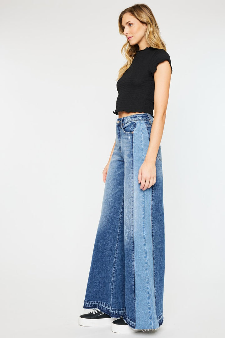 Kancan Two Tone Ultra Wide Leg Jean