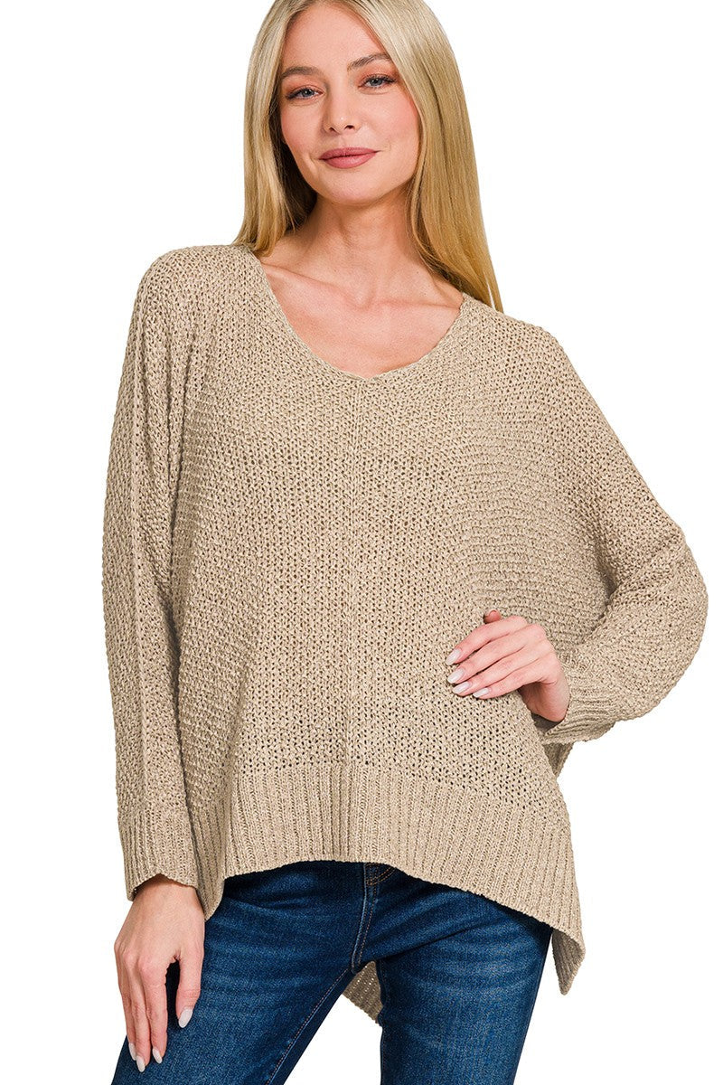 Zen Airy Knit Sweater (Light Mocha)