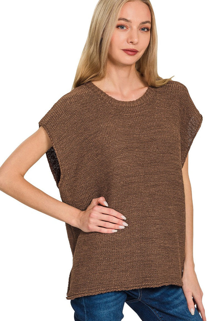Zen Knit Sweater Tee (Brown)