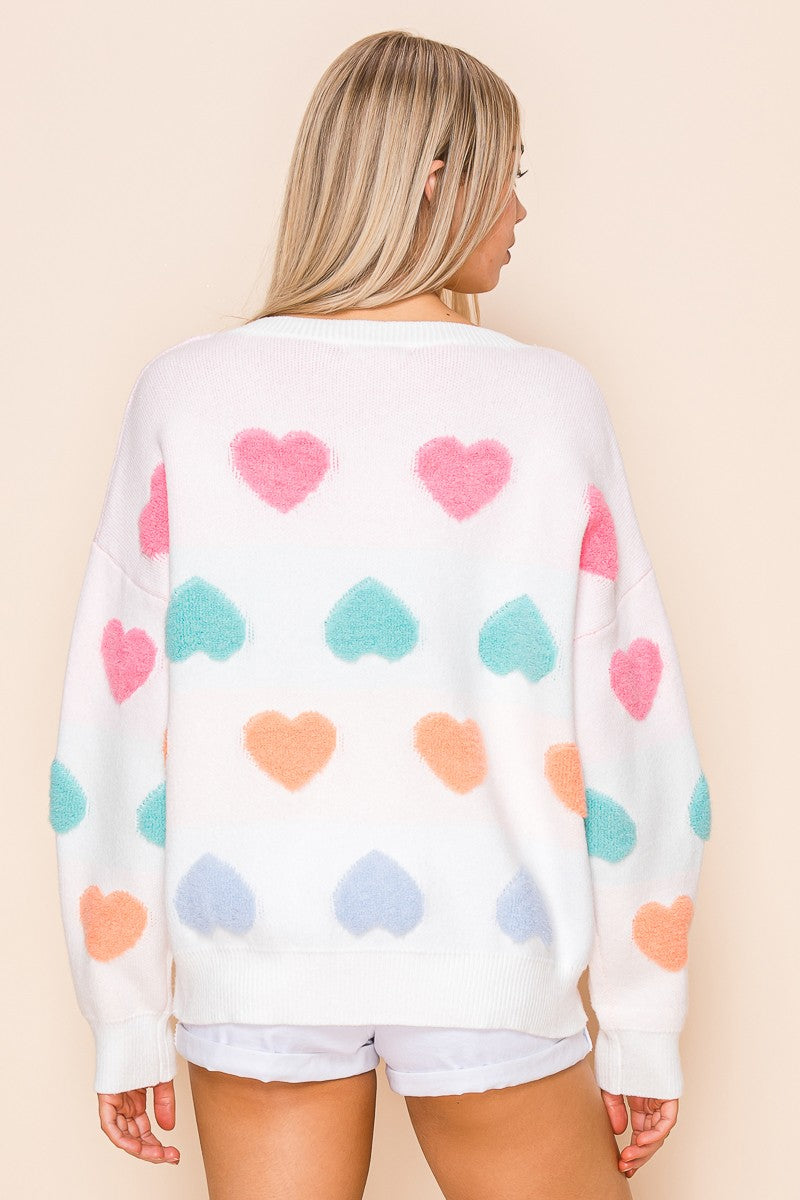 My Cozy Fuzzy Hearts Sweater