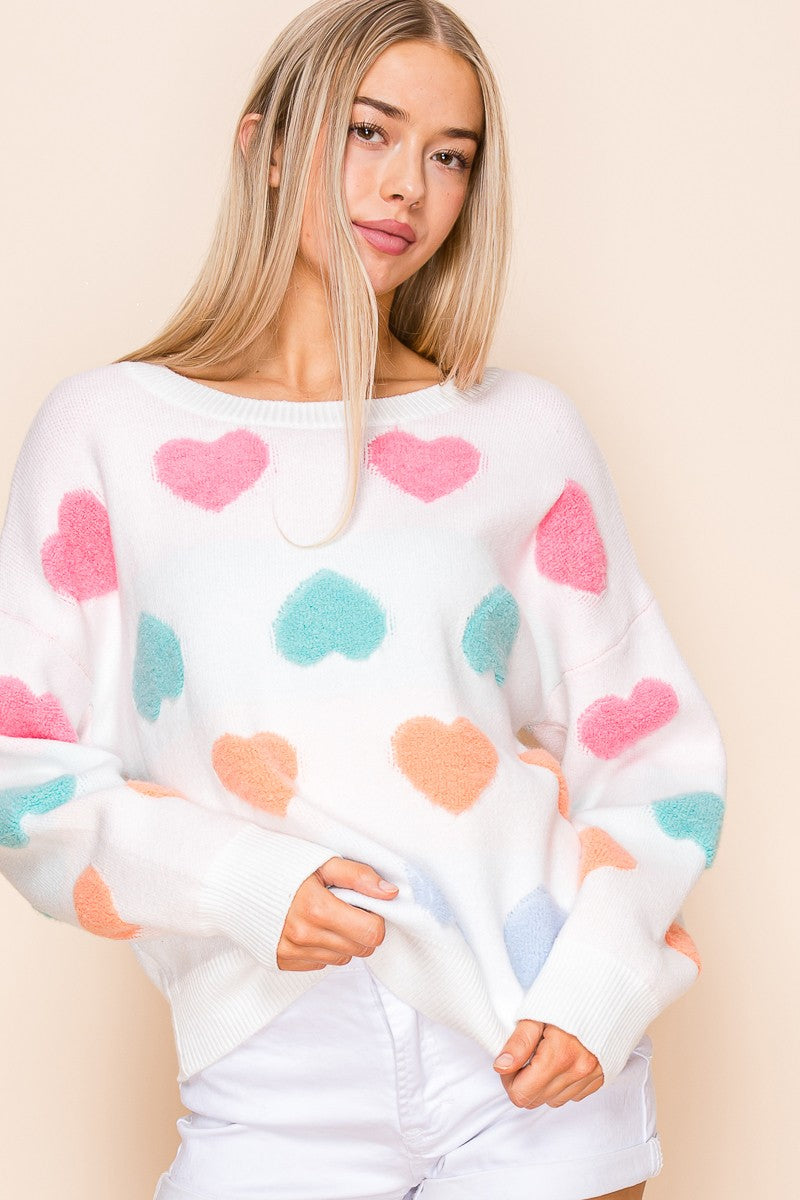 My Cozy Fuzzy Hearts Sweater