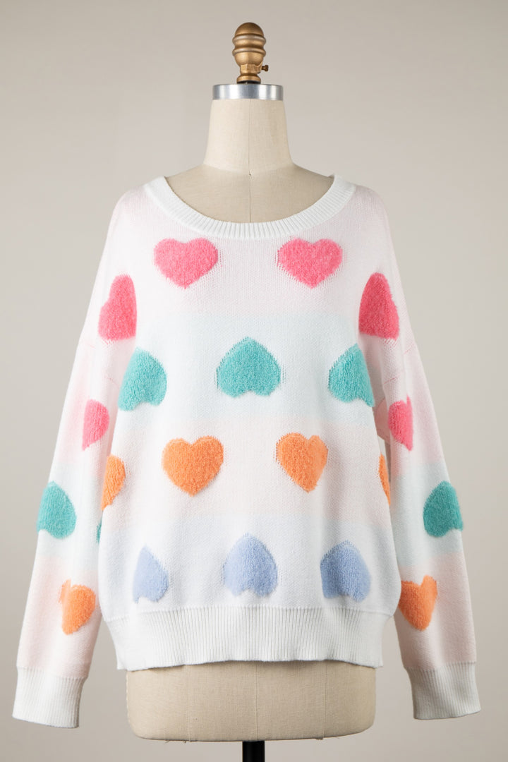 My Cozy Fuzzy Hearts Sweater