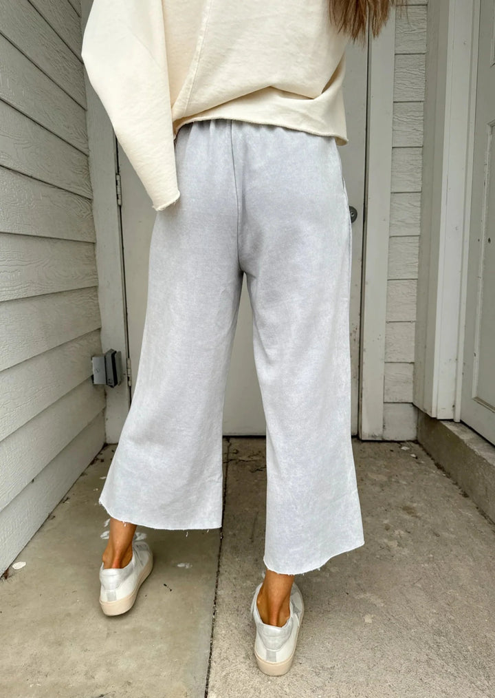Zen Cotton Blend Wide Leg Sweatpant (Sleet Grey)