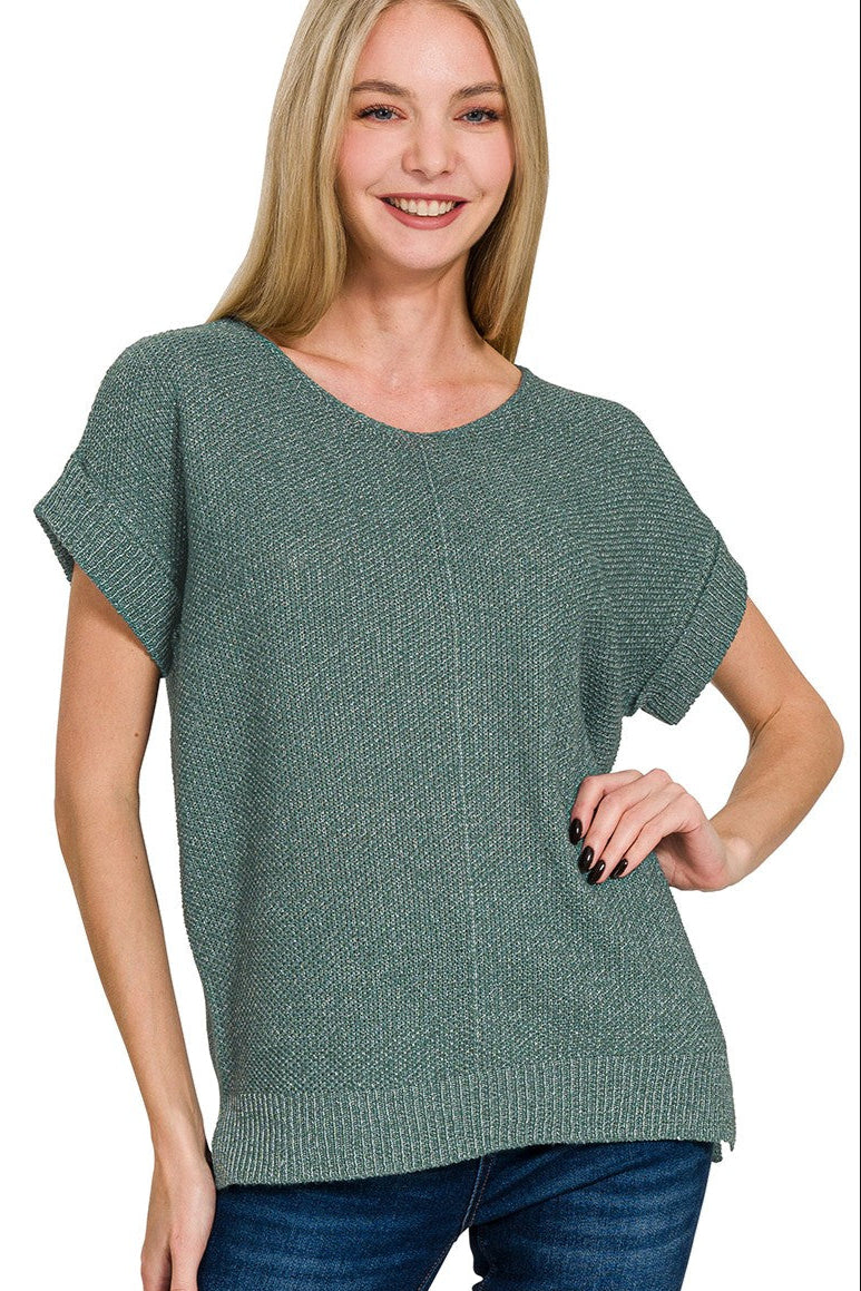 Zen Knit Sweater Tee (Ash Jade)