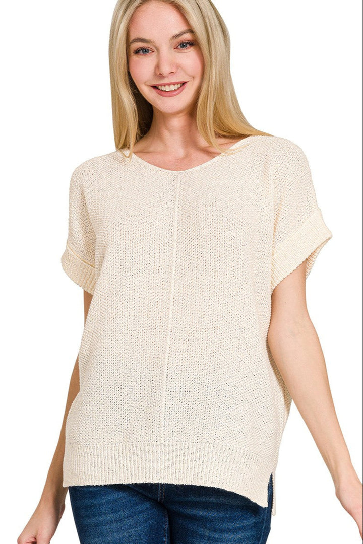 Zen Knit Sweater Tee (Cream)