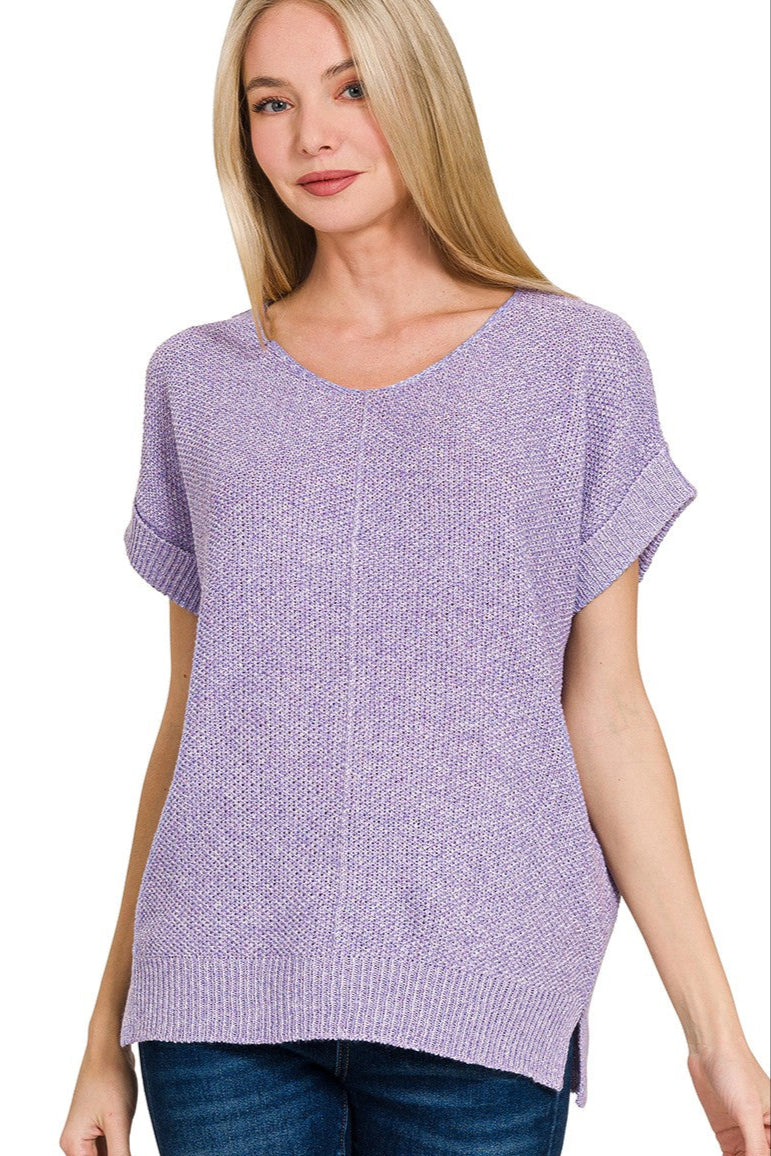 Zen Knit Sweater Tee (Lavender)