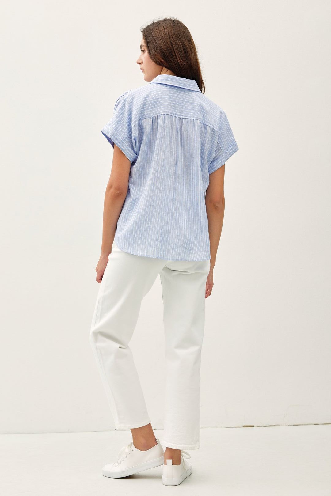 Be Cool Pinstripe Button Down Tee