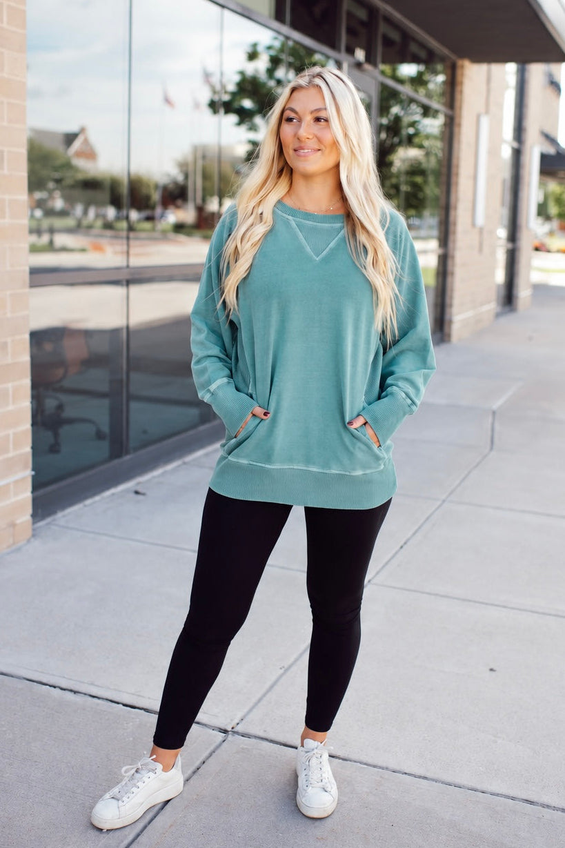 Zen French Terry Sweatshirt (Turquoise)