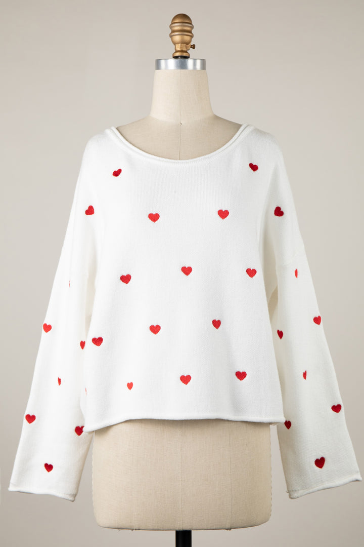 My Cozy Confetti Hearts Sweater