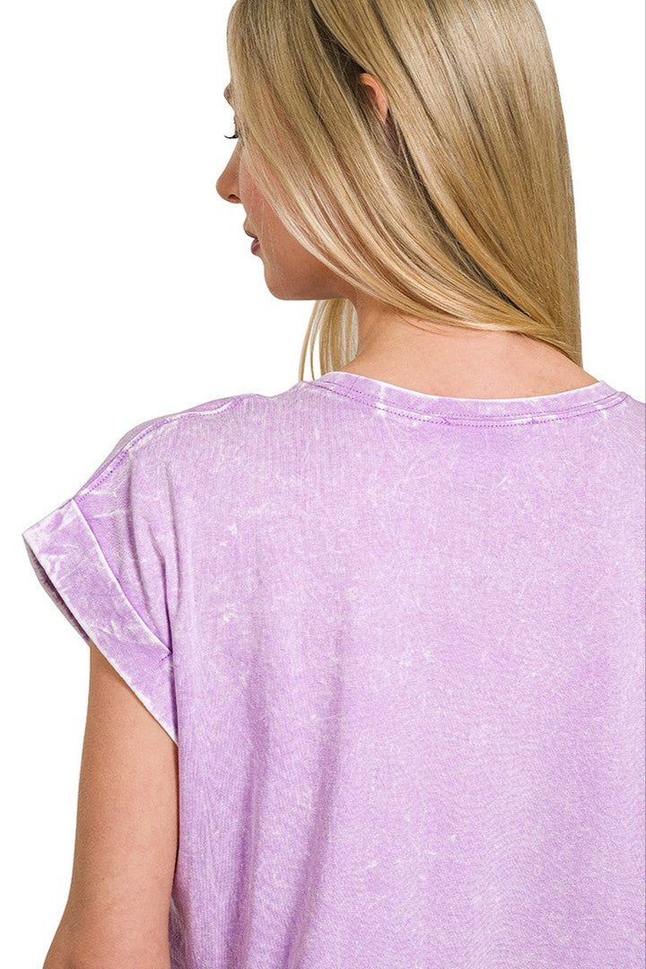 Zen Acid Wash Cotton Tee (Lavender)