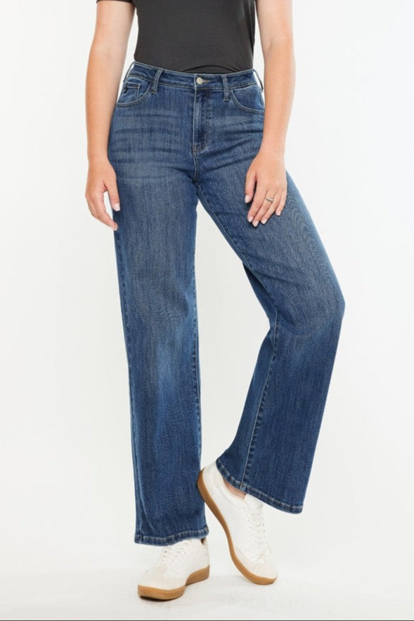 Kancan Curvy Fit Wide Leg Jean