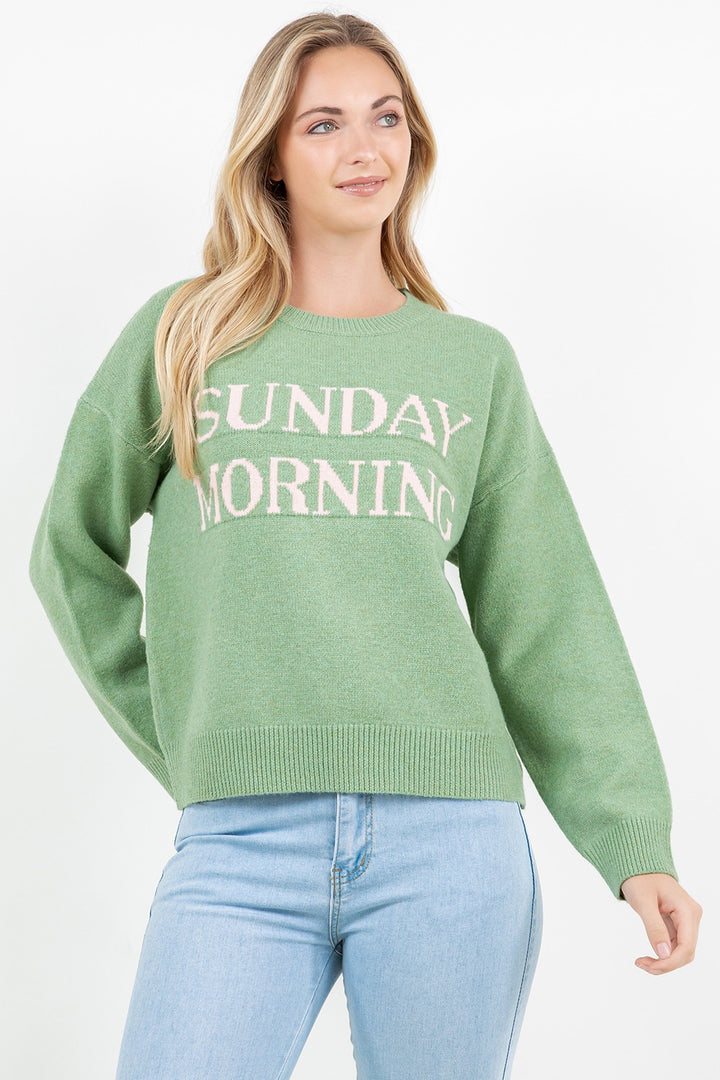 Dreamy Sunday Morning Sweater (Sage)