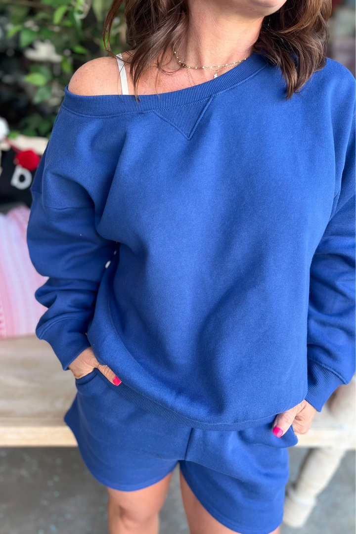 Zen Fleece Lounge Set (Light Navy)