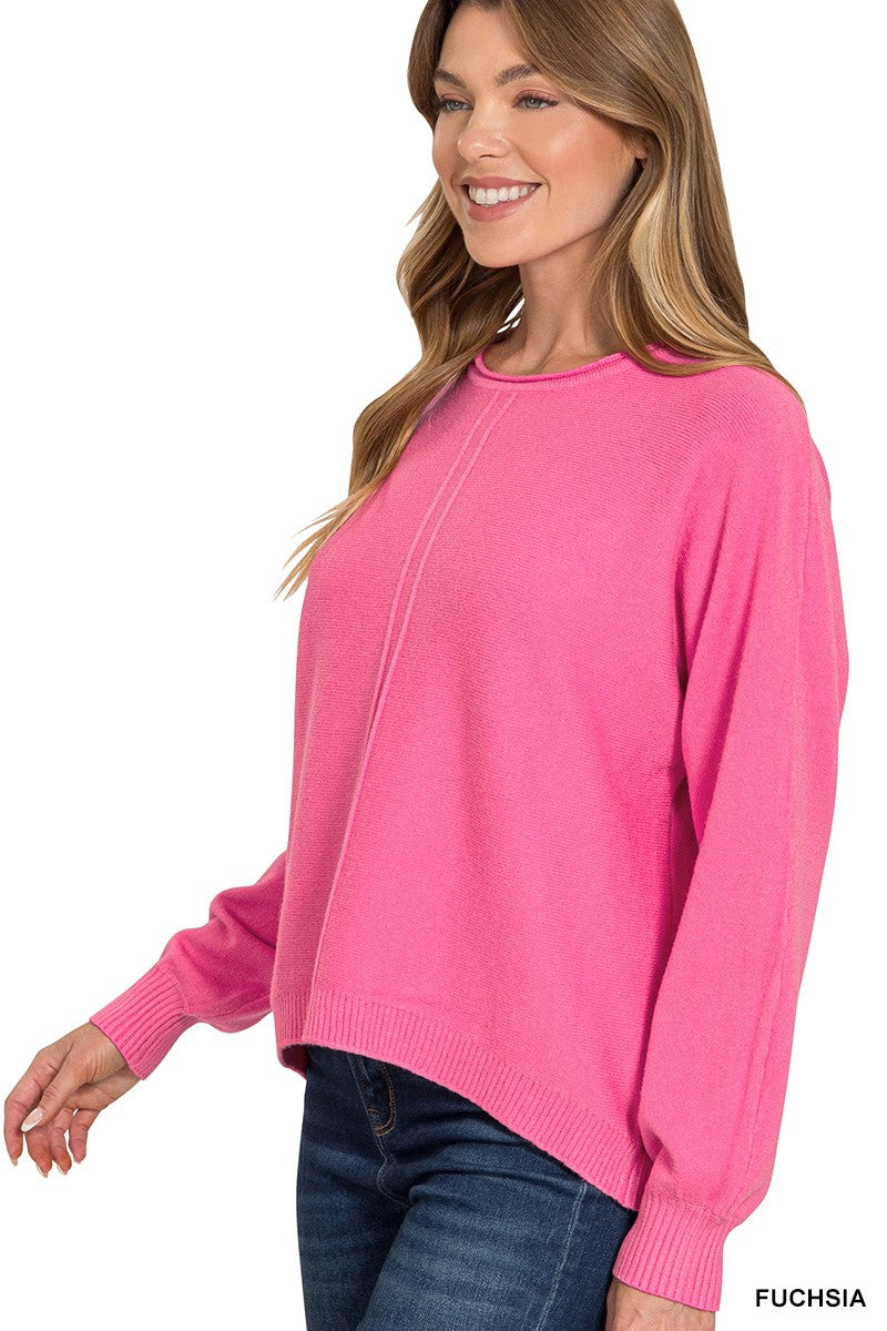 Zen Soft Knit Sweater (Fuchsia)
