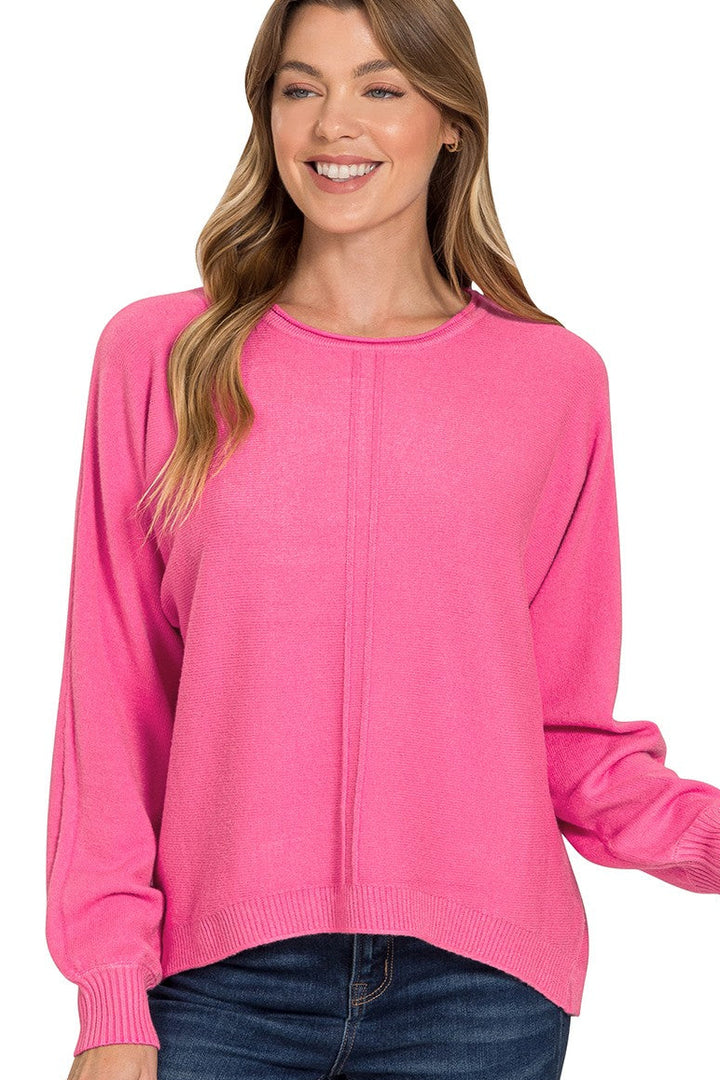 Zen Soft Knit Sweater (Fuchsia)